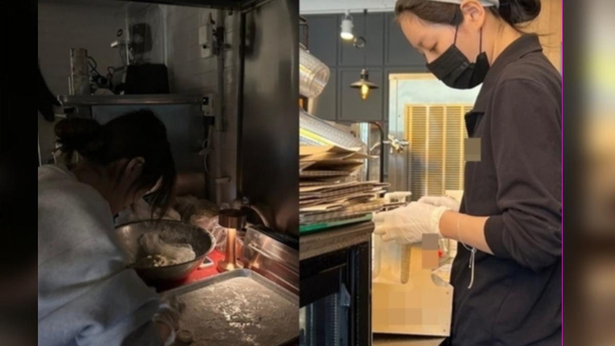金賽綸之前在IG分享咖啡廳打工的照片。(圖/翻攝自KSTYLE)