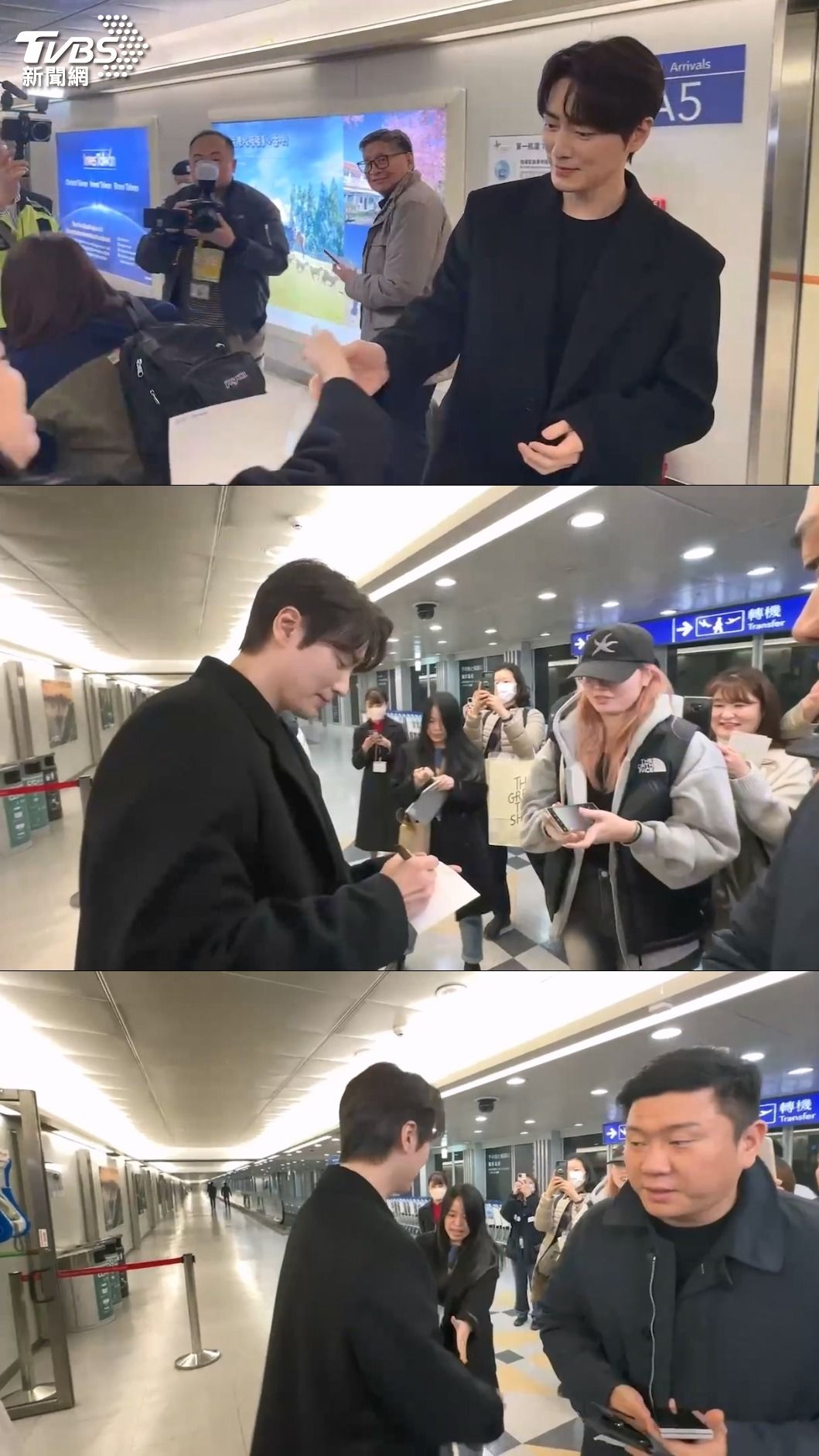 許多粉絲要求簽名、握手,李浚赫也都答應。(圖/TVBS)