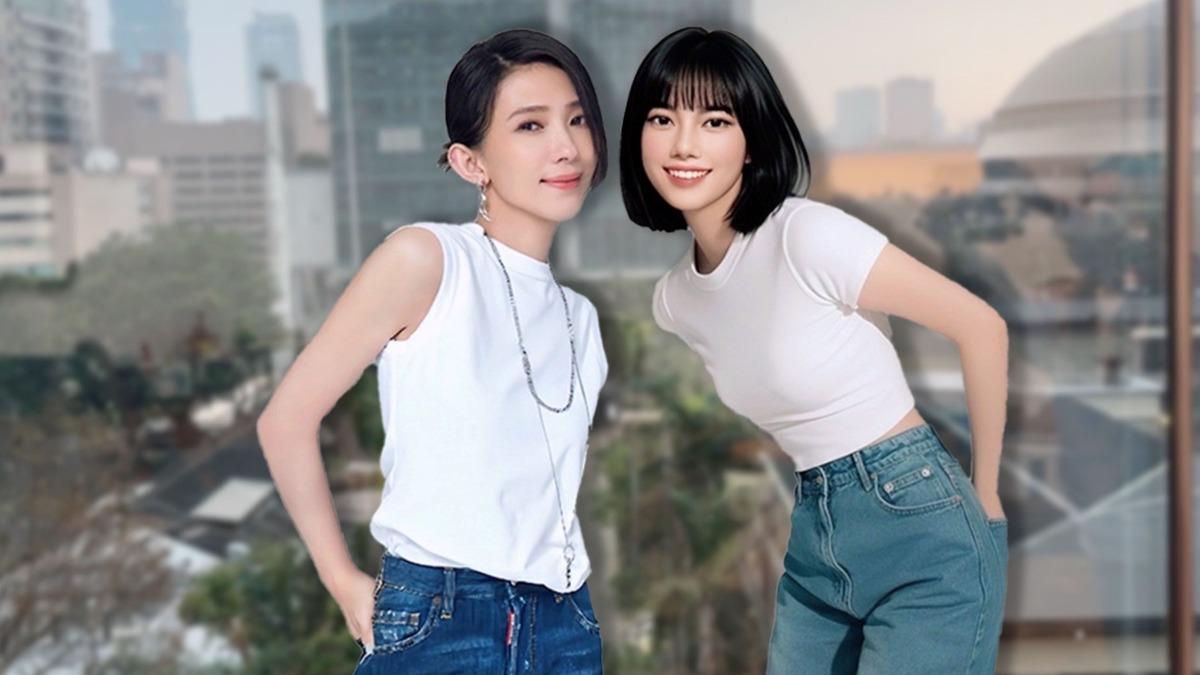 米拉蜜(右)和師姐戴佩妮相見歡。(圖/喜歡音樂提供)