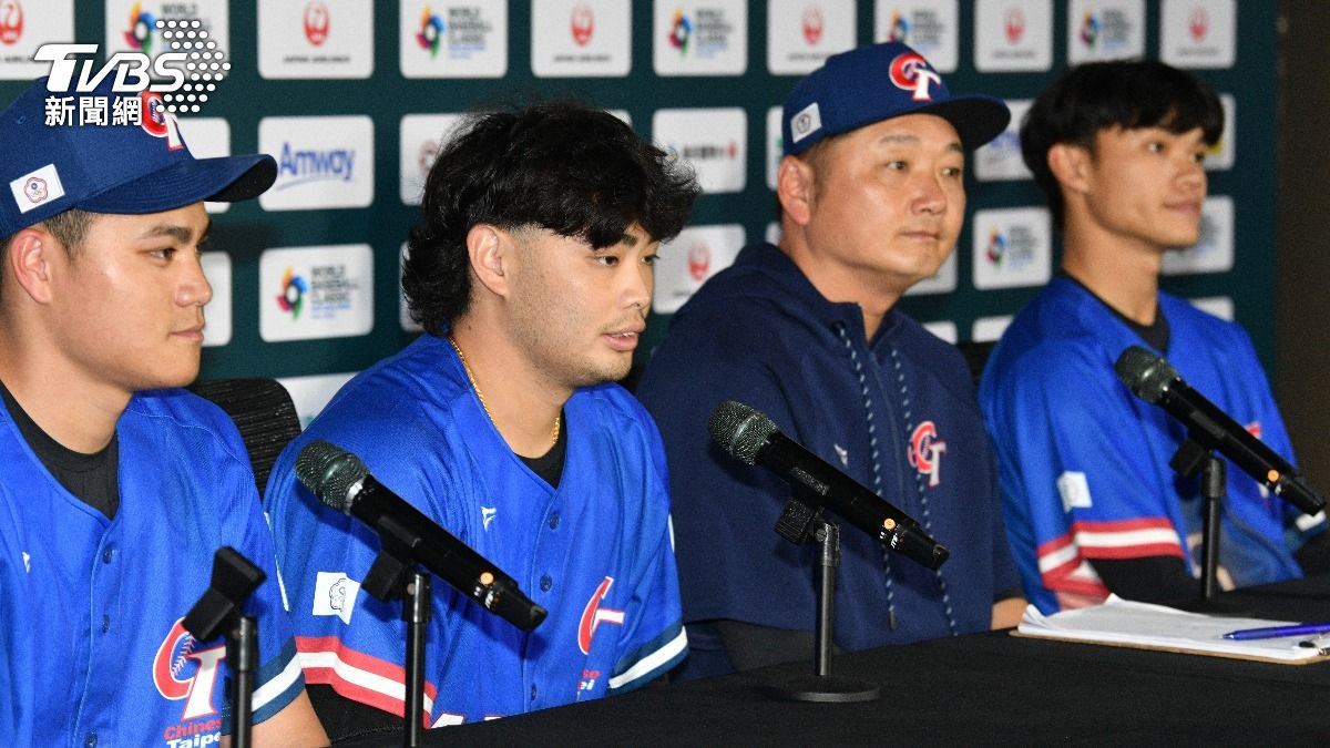 中華隊以9比1大勝南非,賽後進行記者會。(圖/胡瑞麒攝)