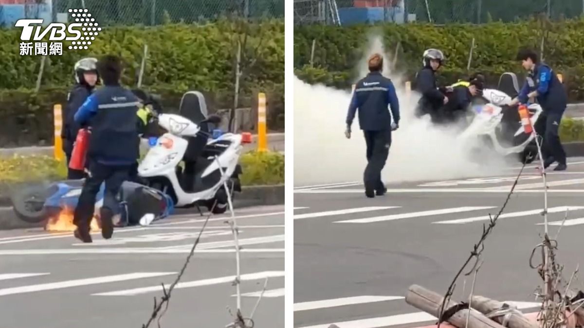 苗栗阿北酒駕不爽被逮!丟打火機怒燒自己車 熱心哥急幫滅火