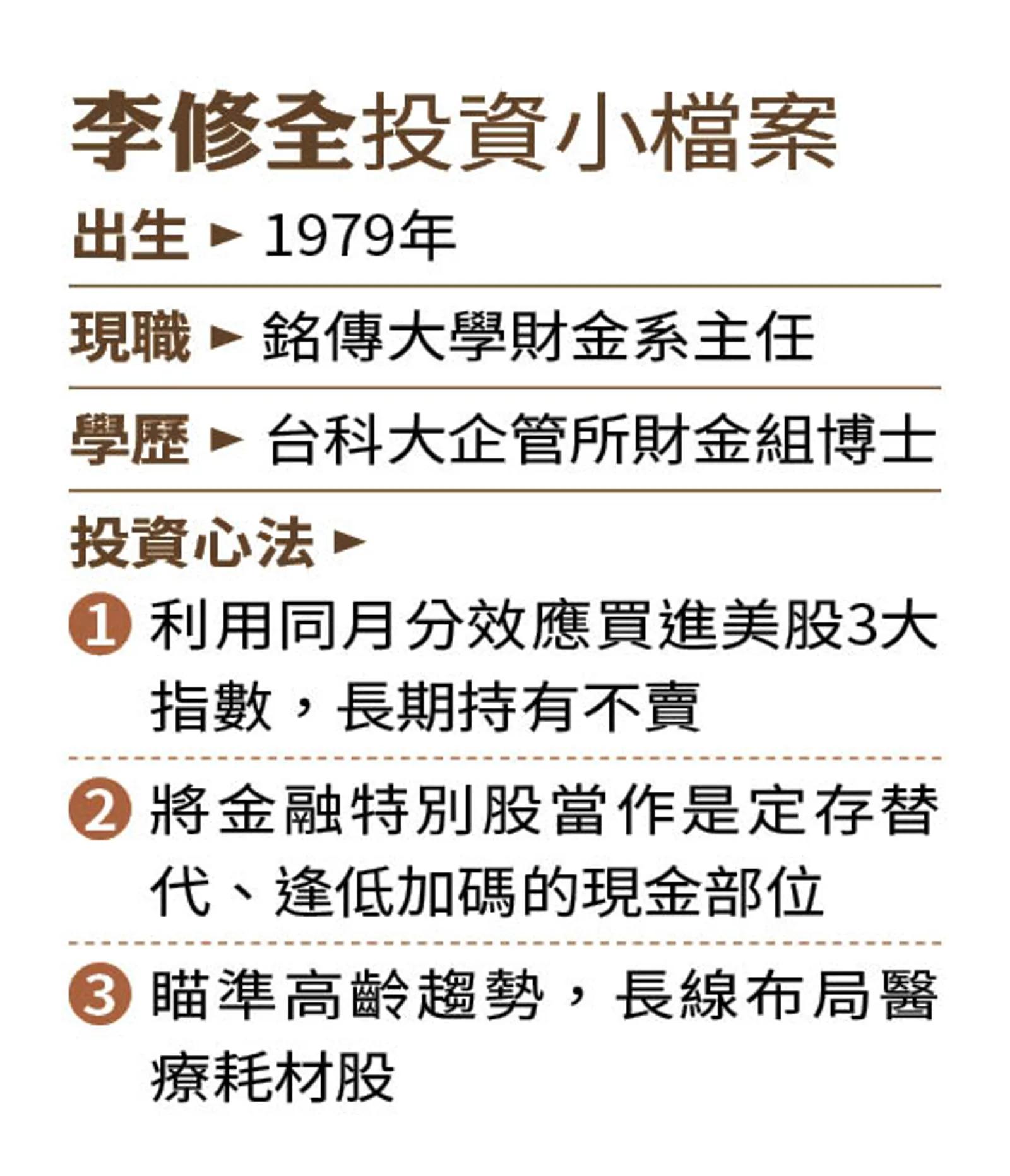 李修全投資心法及個人背景。(圖/鏡週刊)