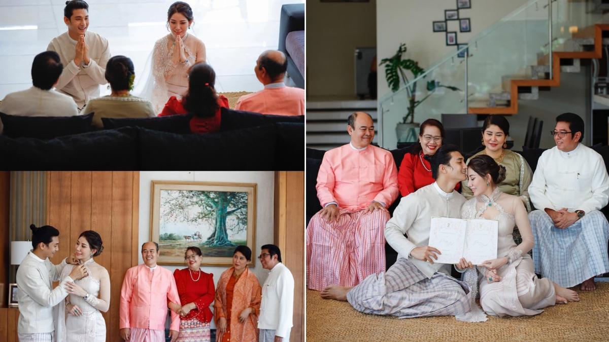 白英25日在Instagram曬出自己與林米亞結婚儀式的照片。(圖/翻攝自Instagram@paing_takhon_official)