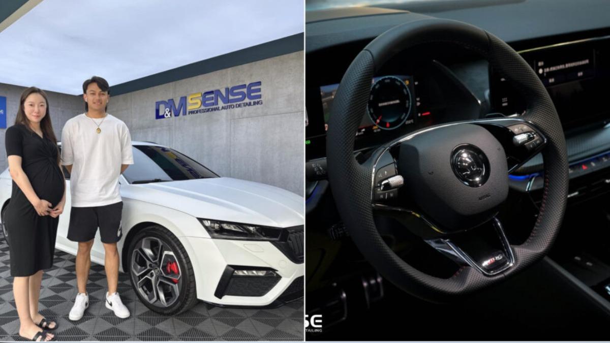 徐若熙愛車是一輛Škoda Octavia Combi RS。(圖/翻攝自DM SENSE 車體鍍膜貼膜 台中旗艦店臉書)