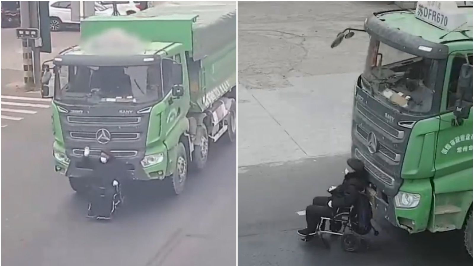 中國輪椅老翁不要命! 鬼切車陣「被推著跑」險見閻羅王