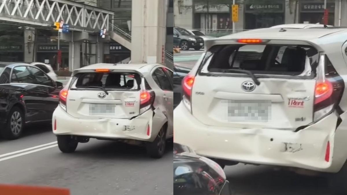 路上直擊iRent「車尾全爛」　一票看傻眼：有出戰損版？
