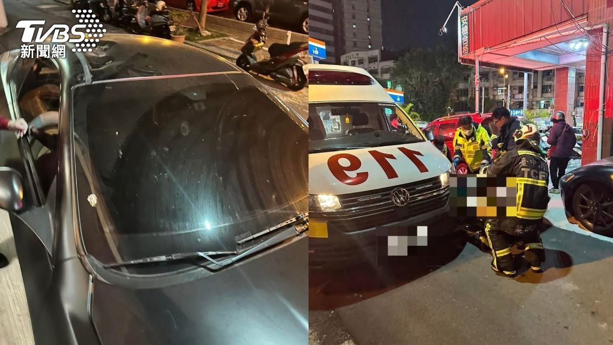 台中晚間巨響!31歲女住家急墜撞臨停轎車 頭破血流搶命救回