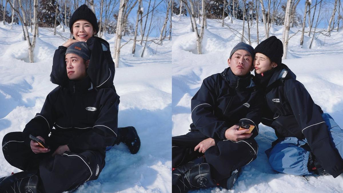 雪地放閃Junior!林萱瑜「依偎老公」慶紀念日 互貼臉頰超閃