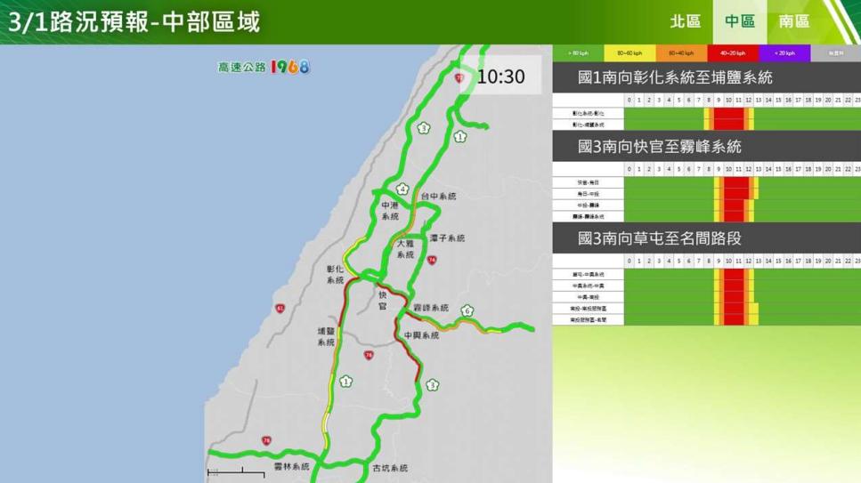 高公局路況預報。(圖/高公局)