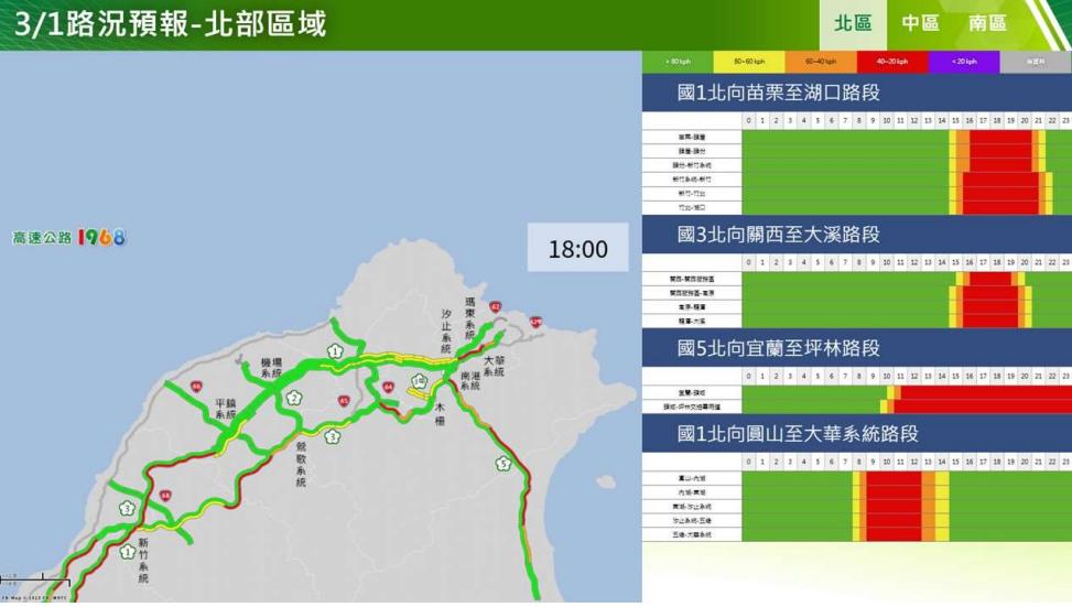 高公局路況預報。(圖/高公局)