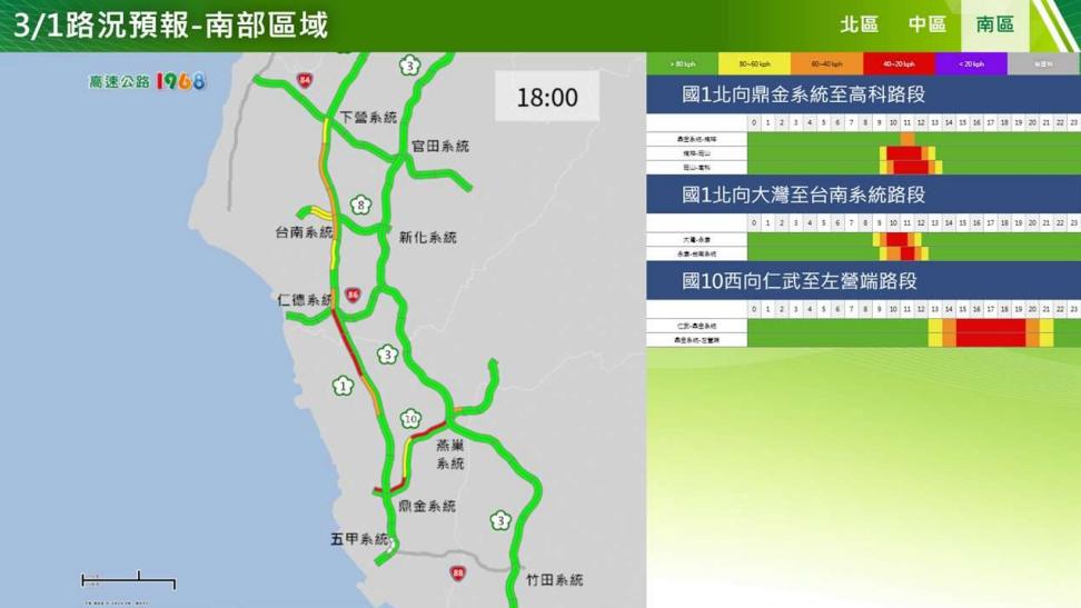 高公局路況預報。(圖/高公局)