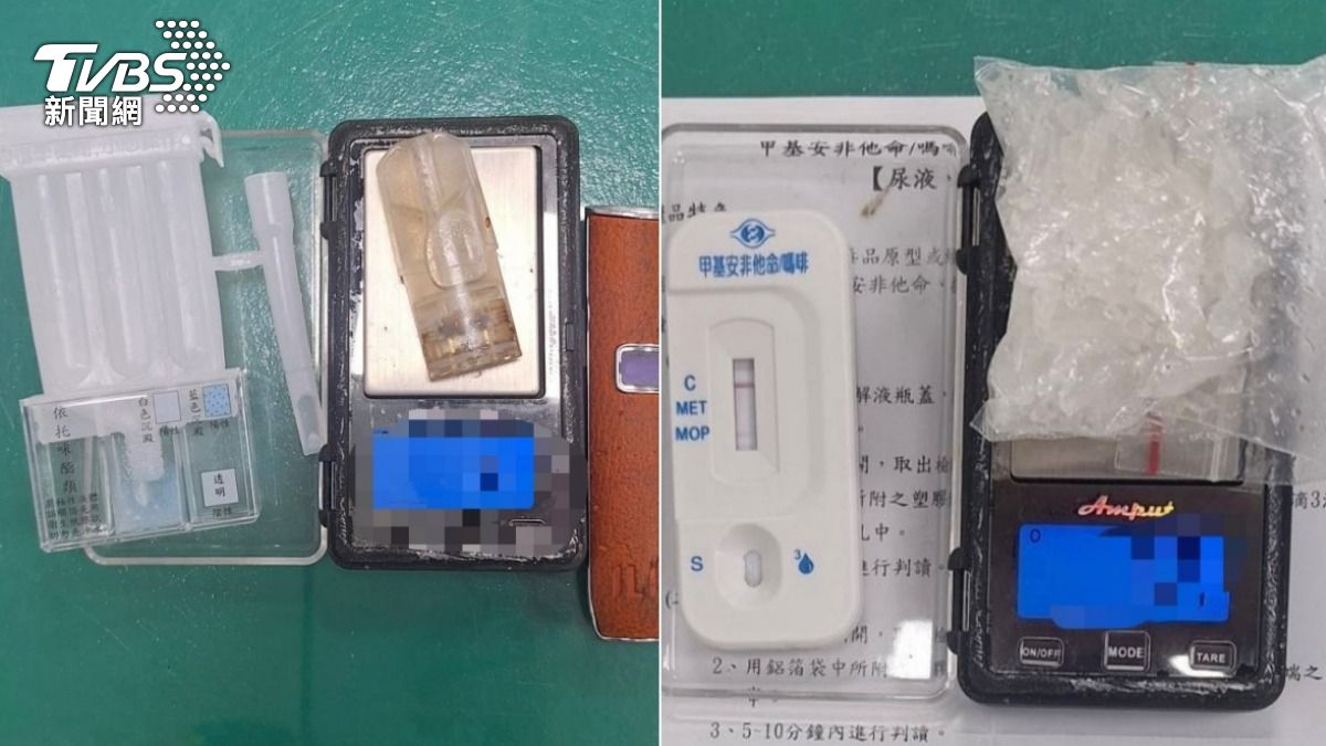 警方在車上查獲安非他命、喪屍毒品。(圖/TVBS)