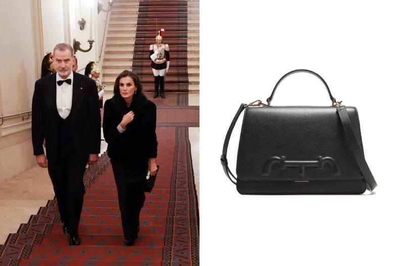 西班牙王后Letizia: Carolina Herrera Victoria肩背包。(圖/queenletiziastyle、Carolina Herrera提供)