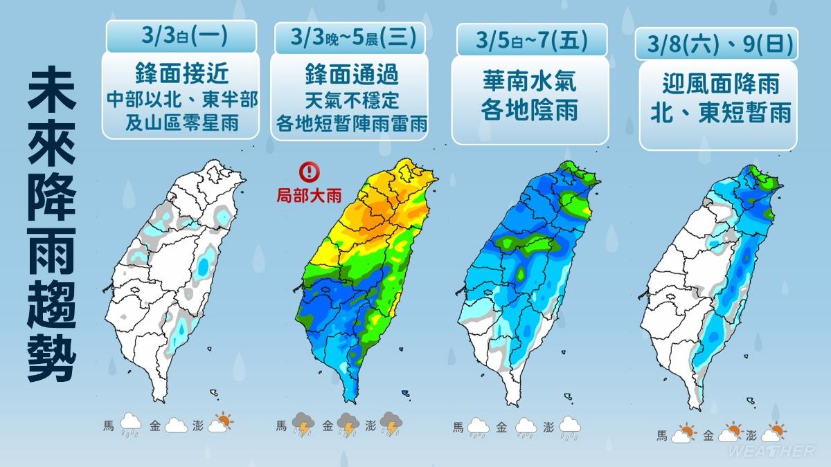 天氣/今晚變天!雷雨灌全台「連下5日」 最濕冷時間出爐