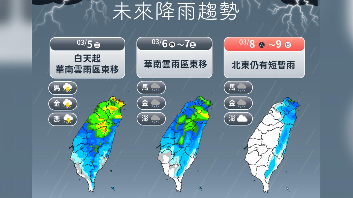 未來降雨趨勢。(圖/氣象署)