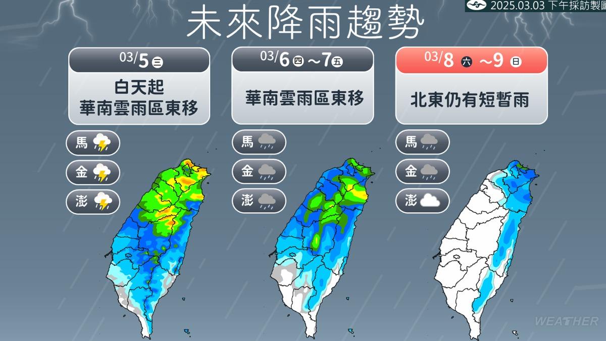 未來降雨趨勢。(圖/中央氣象署)