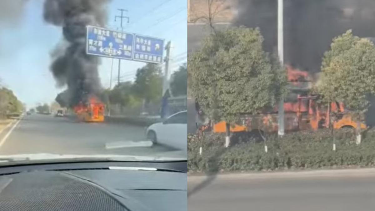 娃娃車竄火燒死3童!驚悚畫面曝 陸家長驚「滅火器早過期」