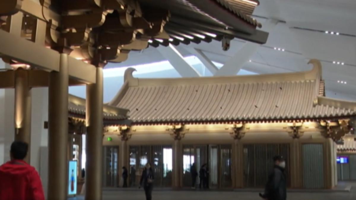 這座「機場博物館」面積將近2000坪，主要展品都是機場在建設過程中出土的文物。（圖／CCTV+）