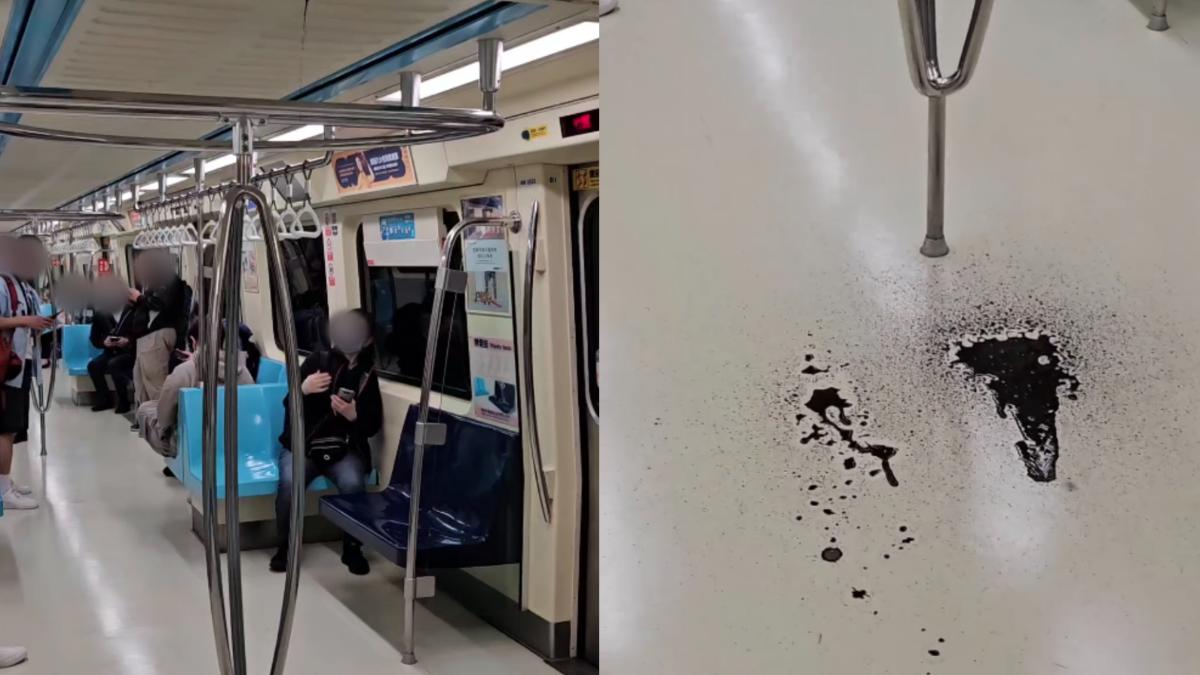 北捷車廂天花板滴落黑色液體 乘客驚:《猛毒》現身