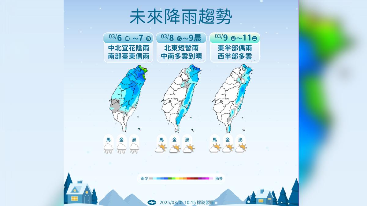 未來降雨趨勢。(圖/氣象署提供)