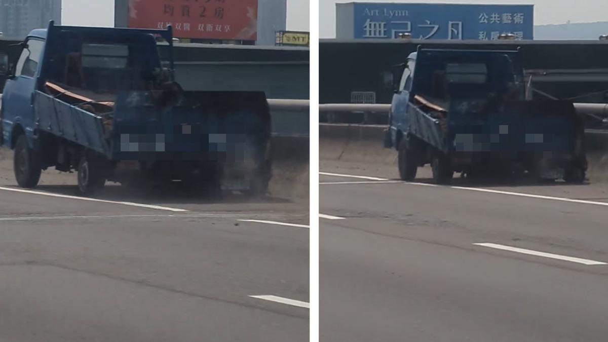 變掃地機器人?台74線貨車爆胎還繼續開 剩2輪一路拖地開