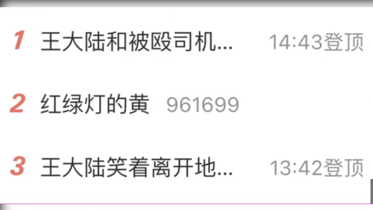 王大陸涉刑案衝微博熱搜 (圖/新浪微博)
