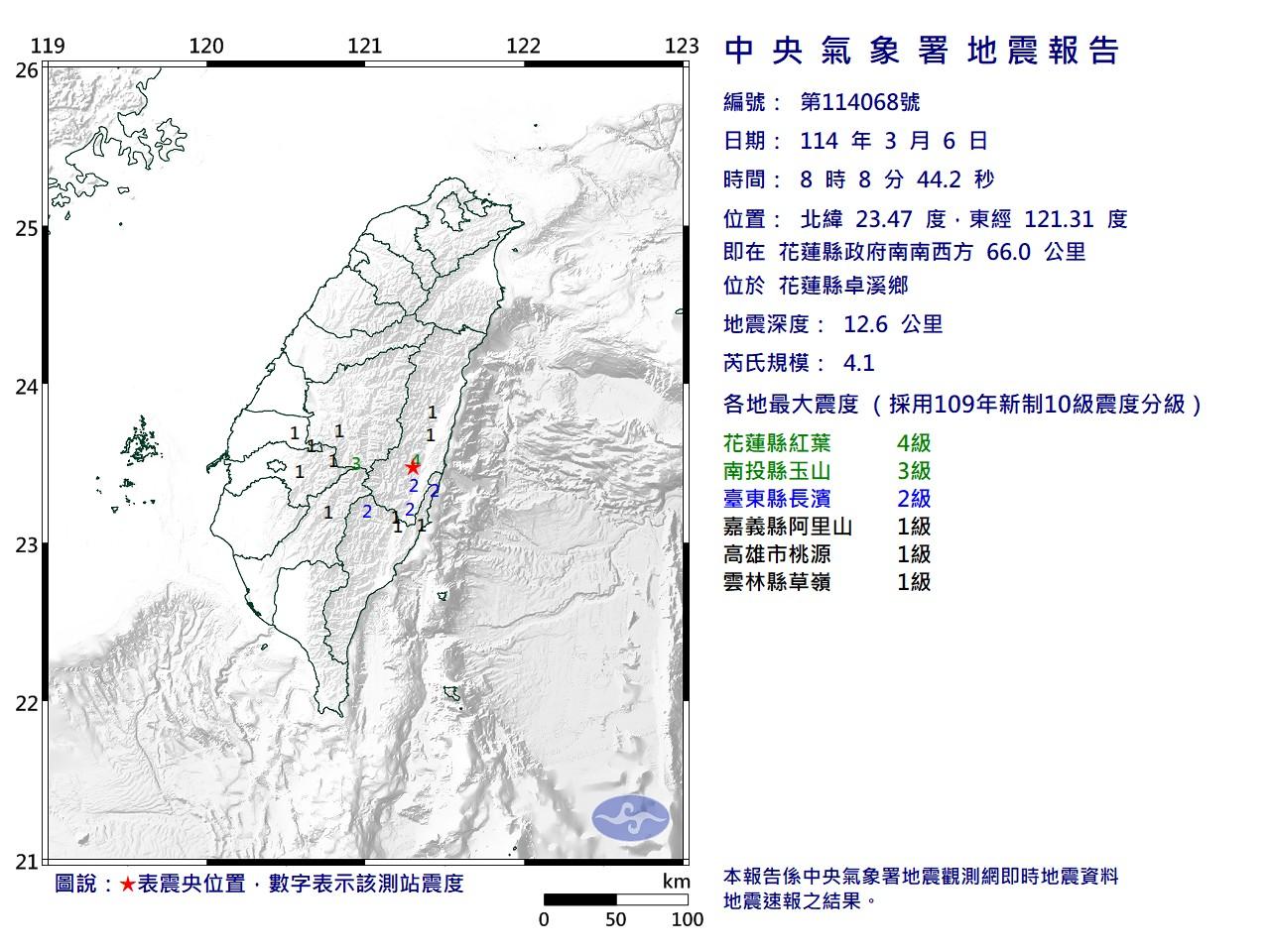 地震-花蓮地震-地震規模-地震速報-地震警報-地震快報