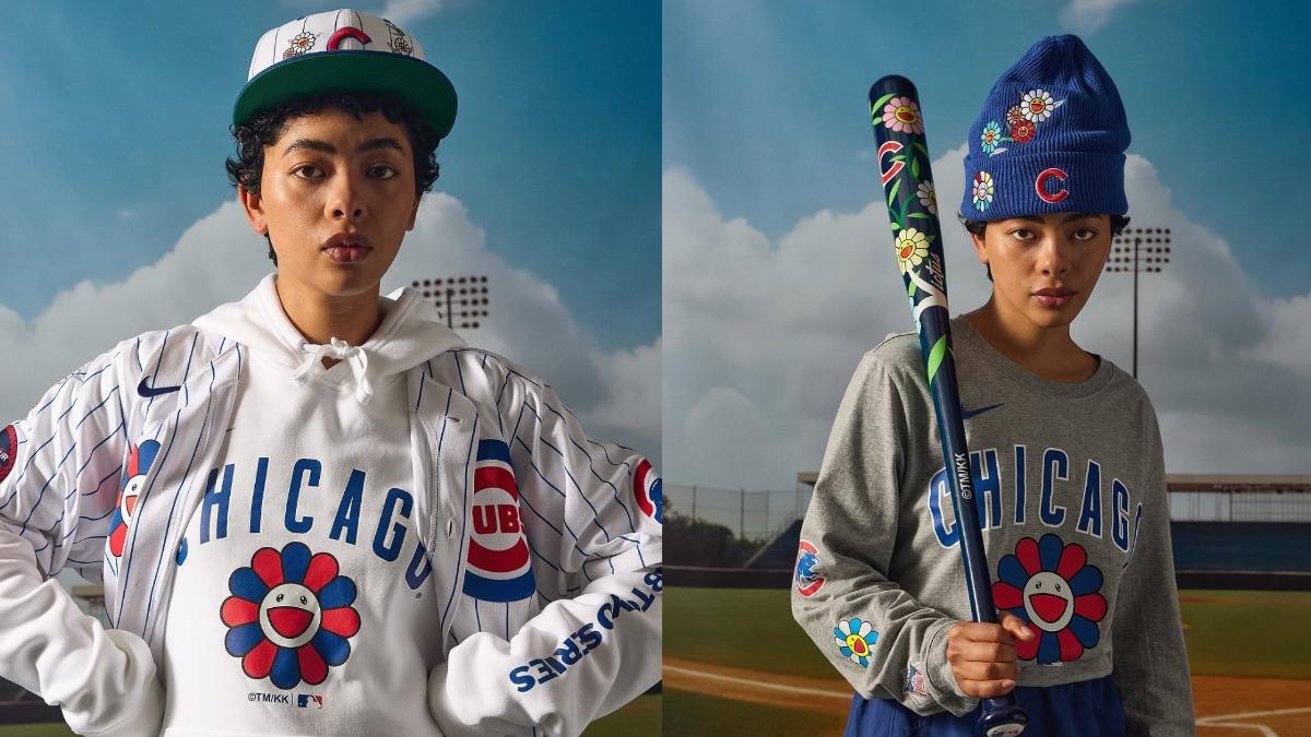 芝加哥小熊隊的限量週邊也充滿村上隆風格。(圖/翻攝自fanatics IG)