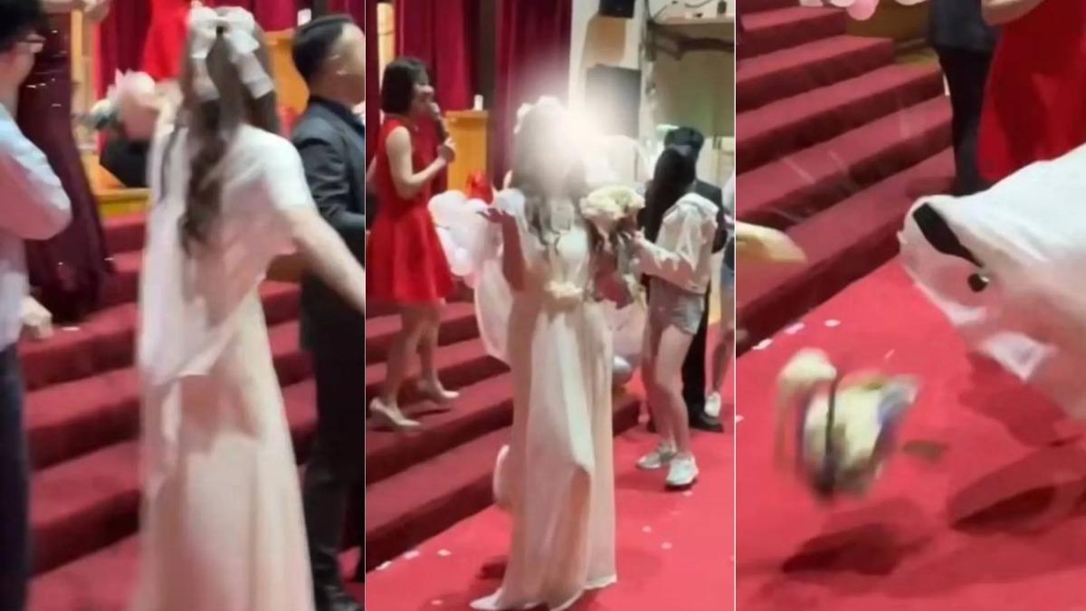 霸凌新娘?伴娘抽到捧花「當球踢爆」全場尷尬 還嗆:抽到就我的