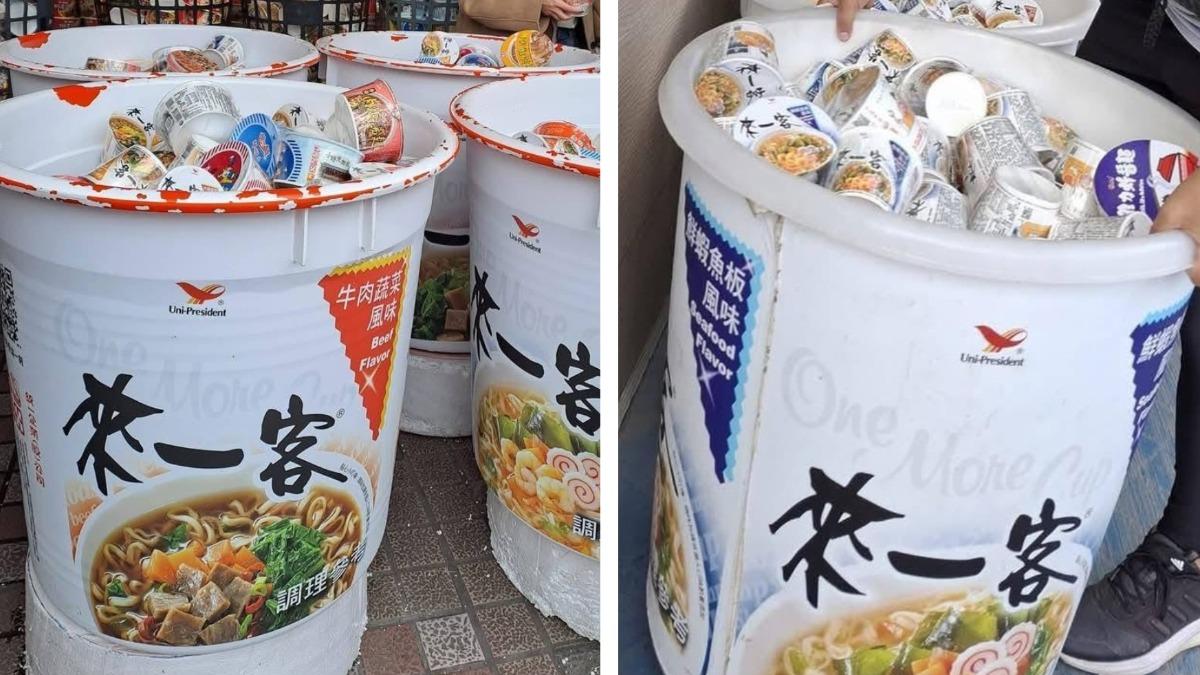南投泡麵土地公廟驚現巨型泡麵桶!網友朝聖笑翻 廟公曝來源