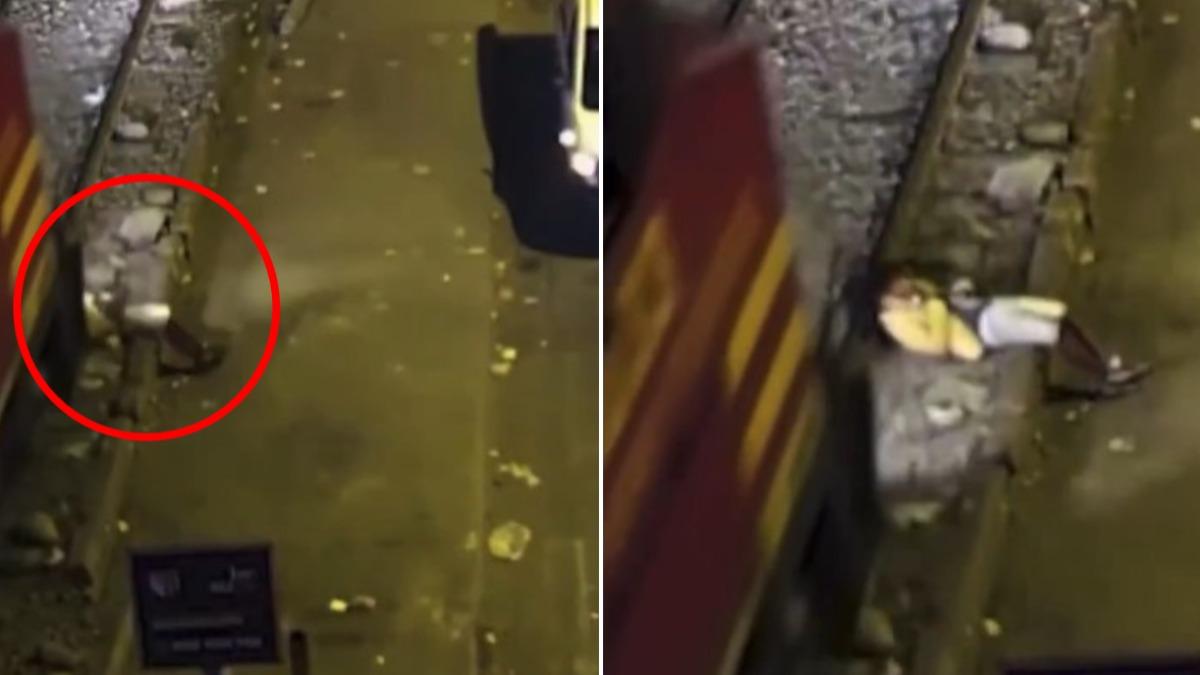 有片/醉倒睡鐵軌慘遭火車輾過 秘魯男下秒奇蹟從車底爬出