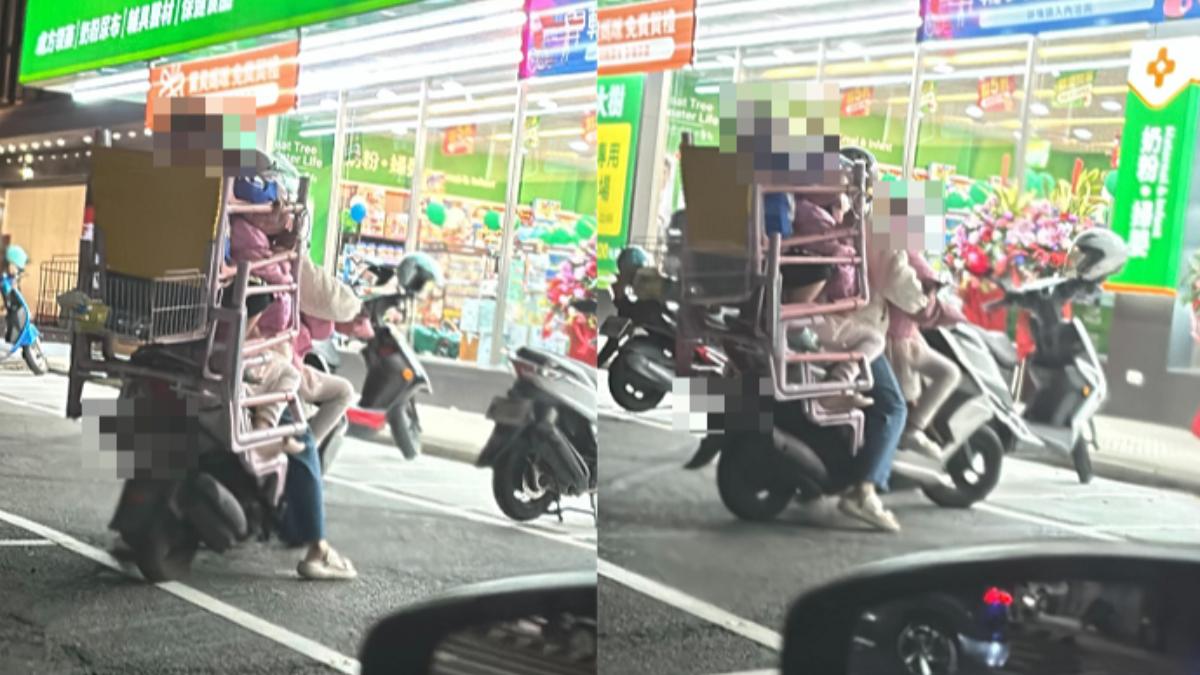 台南恐怖4貼!機車「疊疊樂」超載3童 網看傻眼:媽媽太強
