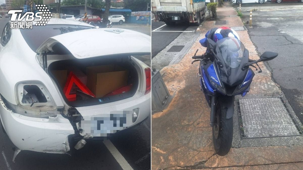 千萬賓利路邊大迴轉　機車煞不住撞毀保險桿、車燈…騎士嚇傻了