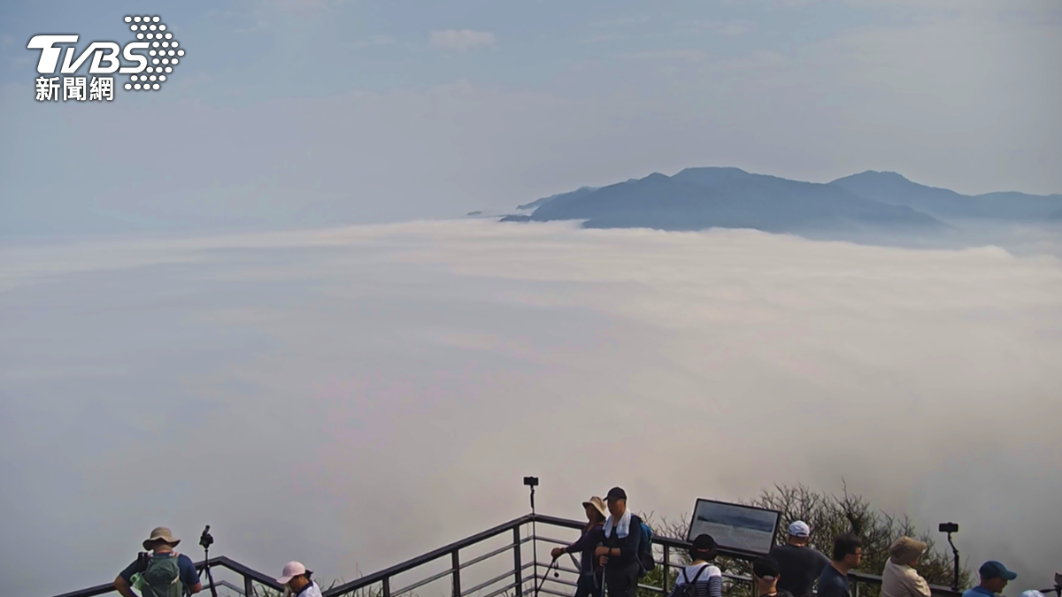 觀音山雲海，氣象萬千(即時影像畫面)。圖／北觀處提供
