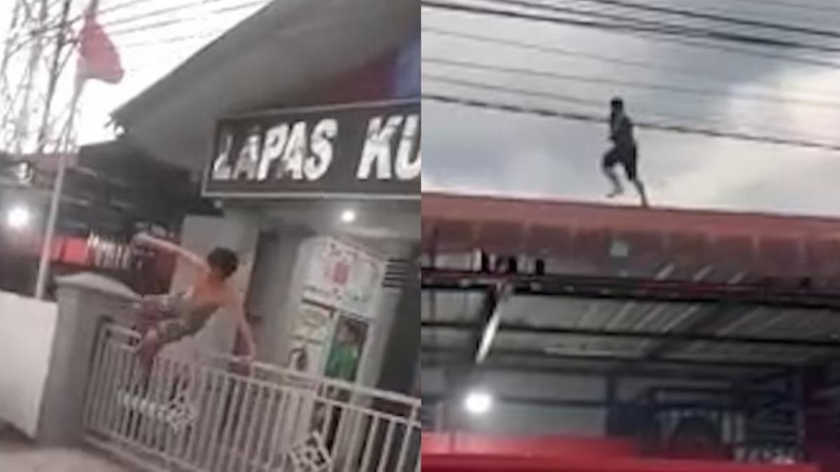 印尼上演越獄風雲！逾53囚犯跨越安全門、屋頂逃跑畫面曝