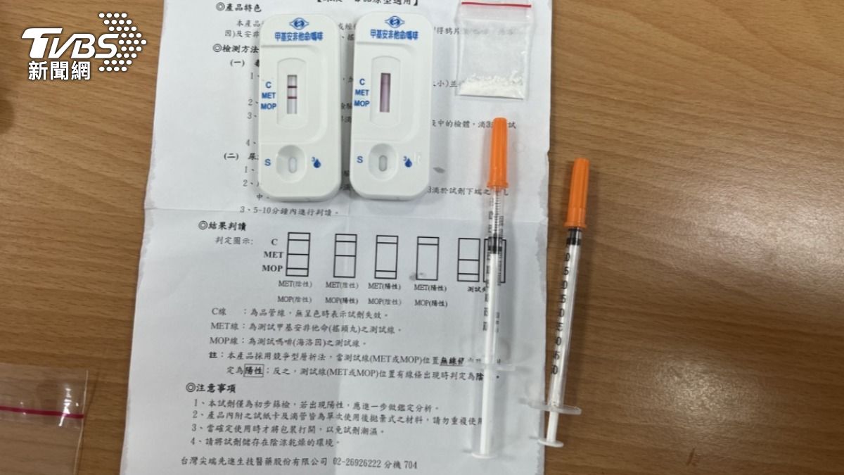 警方查獲毒品針筒有海洛因反應。(圖/TVBS)