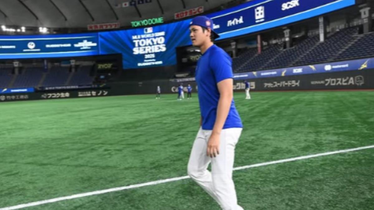 大谷翔平在個人IG上發布在東京巨蛋的照片。(圖/翻攝自 大谷翔平IG)