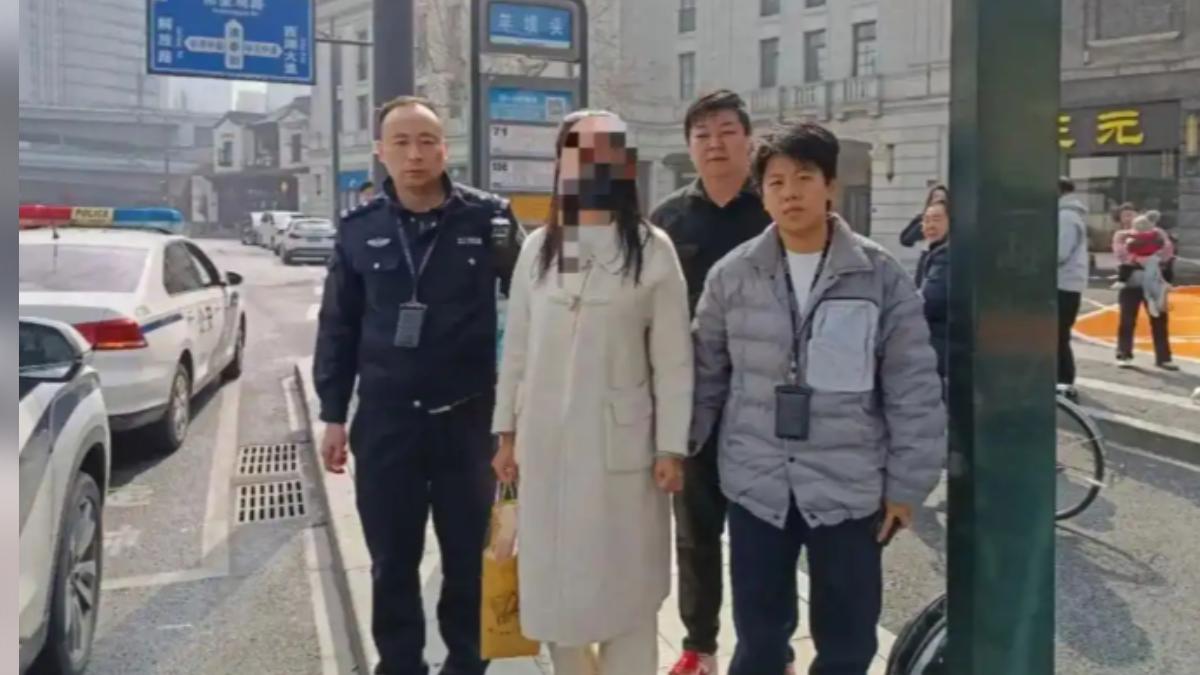 這名女子被逮後希望警方手下留情，說不希望影響自己的公務員考試，網友嘲諷，「別怕，妳馬上就能去吃公家飯了」。（圖／大陸公安局）
