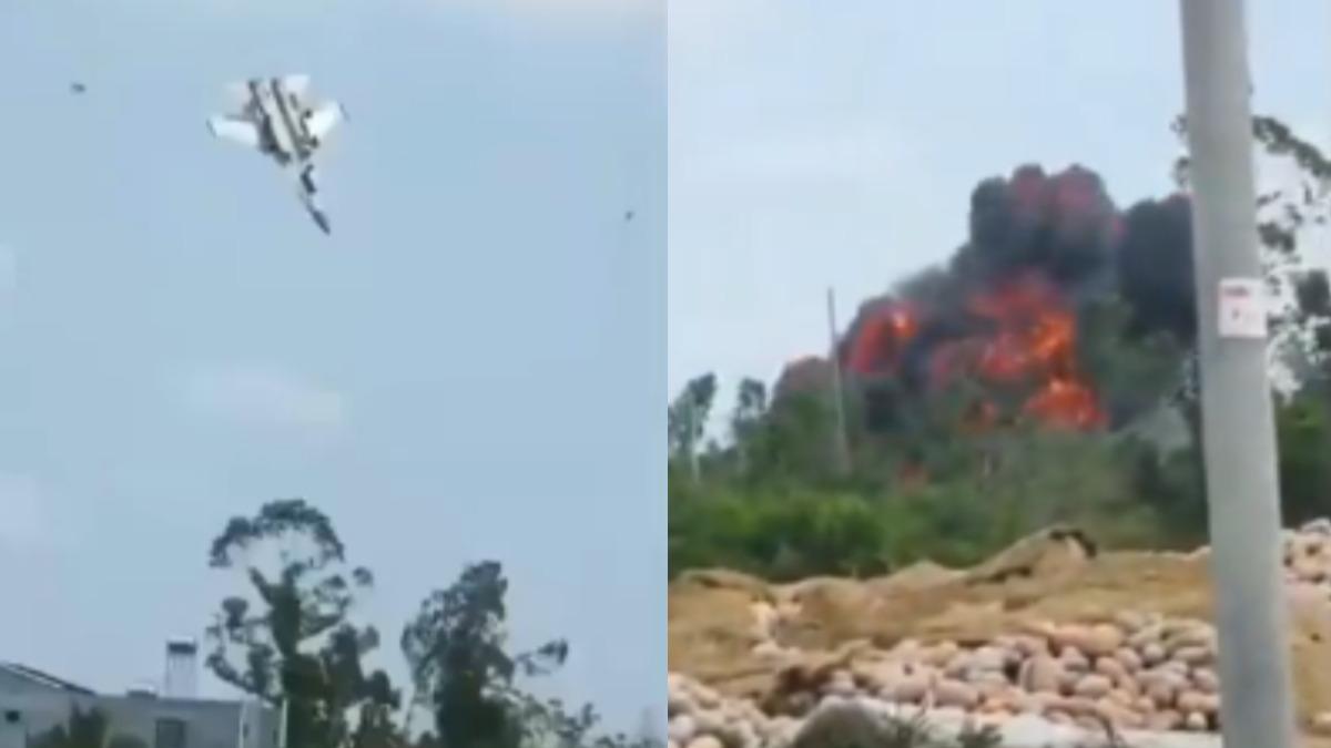 中共解放軍「戰鬥機失事」!垂直落地爆炸起火 墜毀海南島