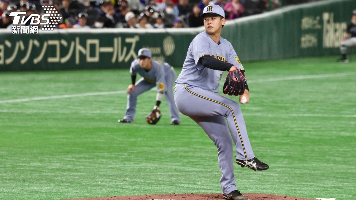 阪神虎20歲先發門別啓人前5局完美封鎖對手。 (圖/李建緯攝)
