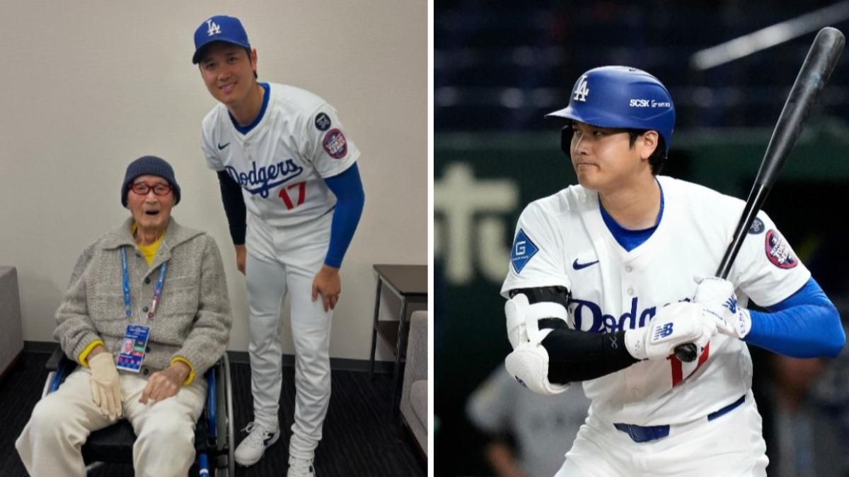 MLB東京賽/大谷合影巨人傳奇長嶋茂雄 感動日球迷:想看他們夢幻對決