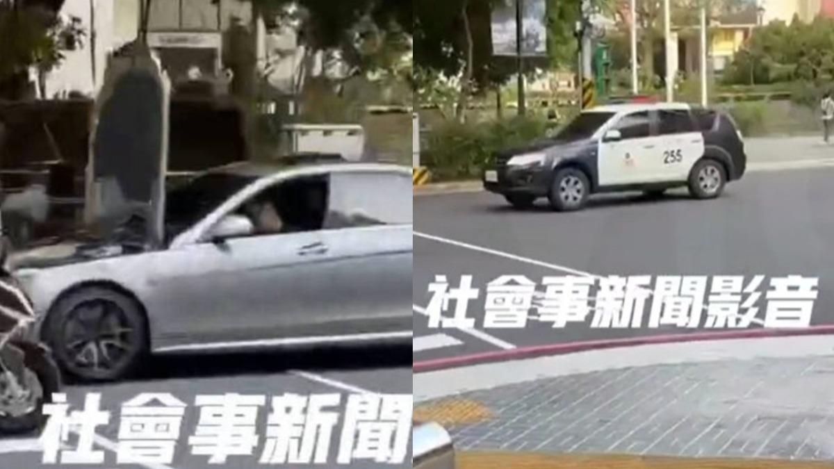 這也能開?賓士前蓋掀著直直狂飆!警急追緝「台中車神」
