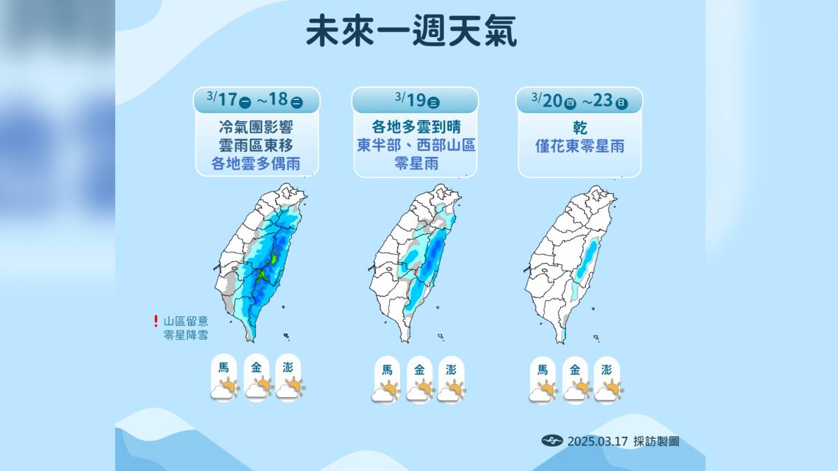 降雨部分三階段。（圖／氣象署提供）