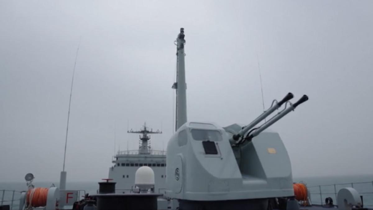 解放軍釋出近期在黃海實彈演習畫面(圖/CCTV+)