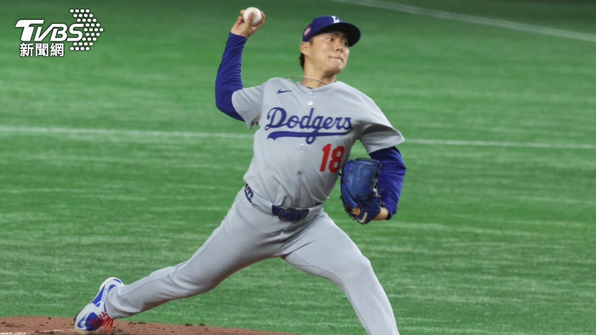 山本由伸5局4K、僅失1分,成為今日MLB東京開幕戰的勝投。(圖/李建緯攝)