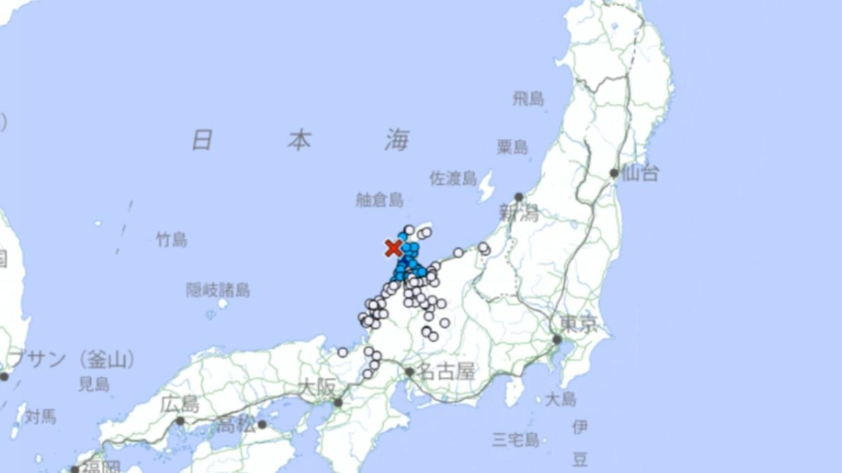 快訊/日本能登半島4.7地震 震源深度僅10公里最大震度4