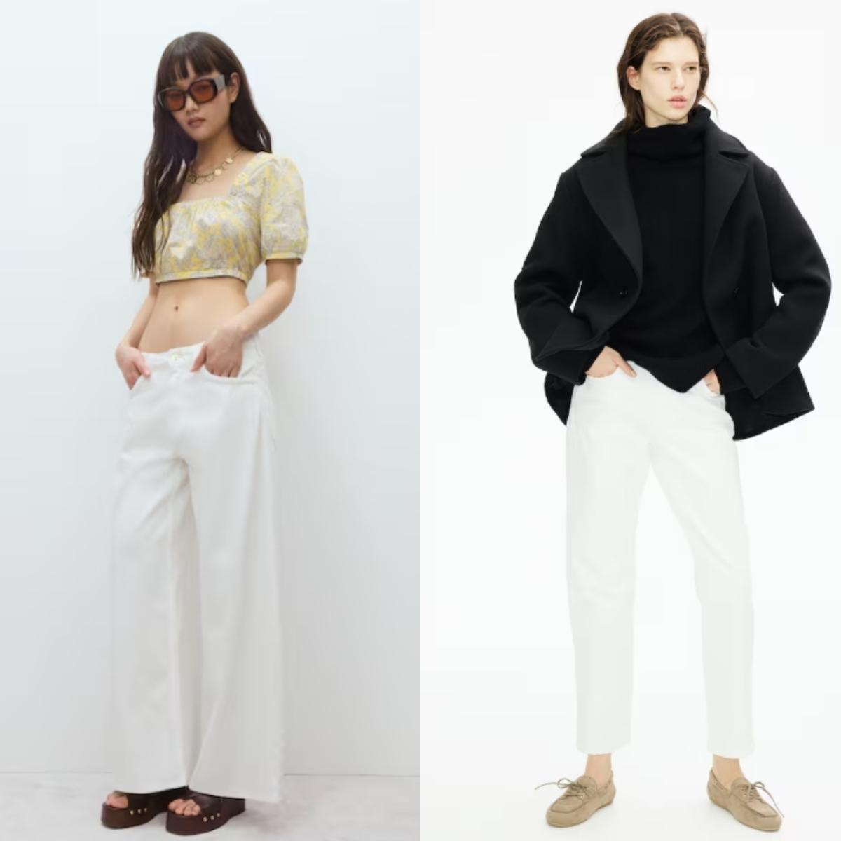 2025牛仔褲趨勢：白色牛仔褲。（圖／翻攝自H&M）