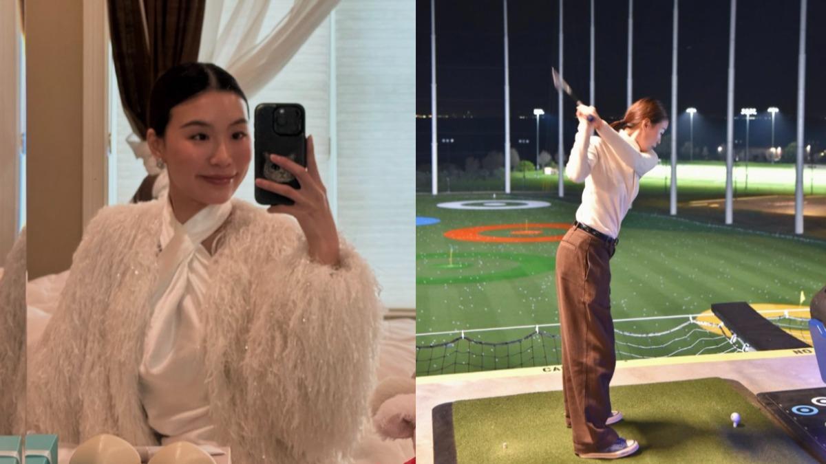 Bella拍完婚紗照後,還去打高爾夫球放鬆。(圖/翻攝自Bella IG)