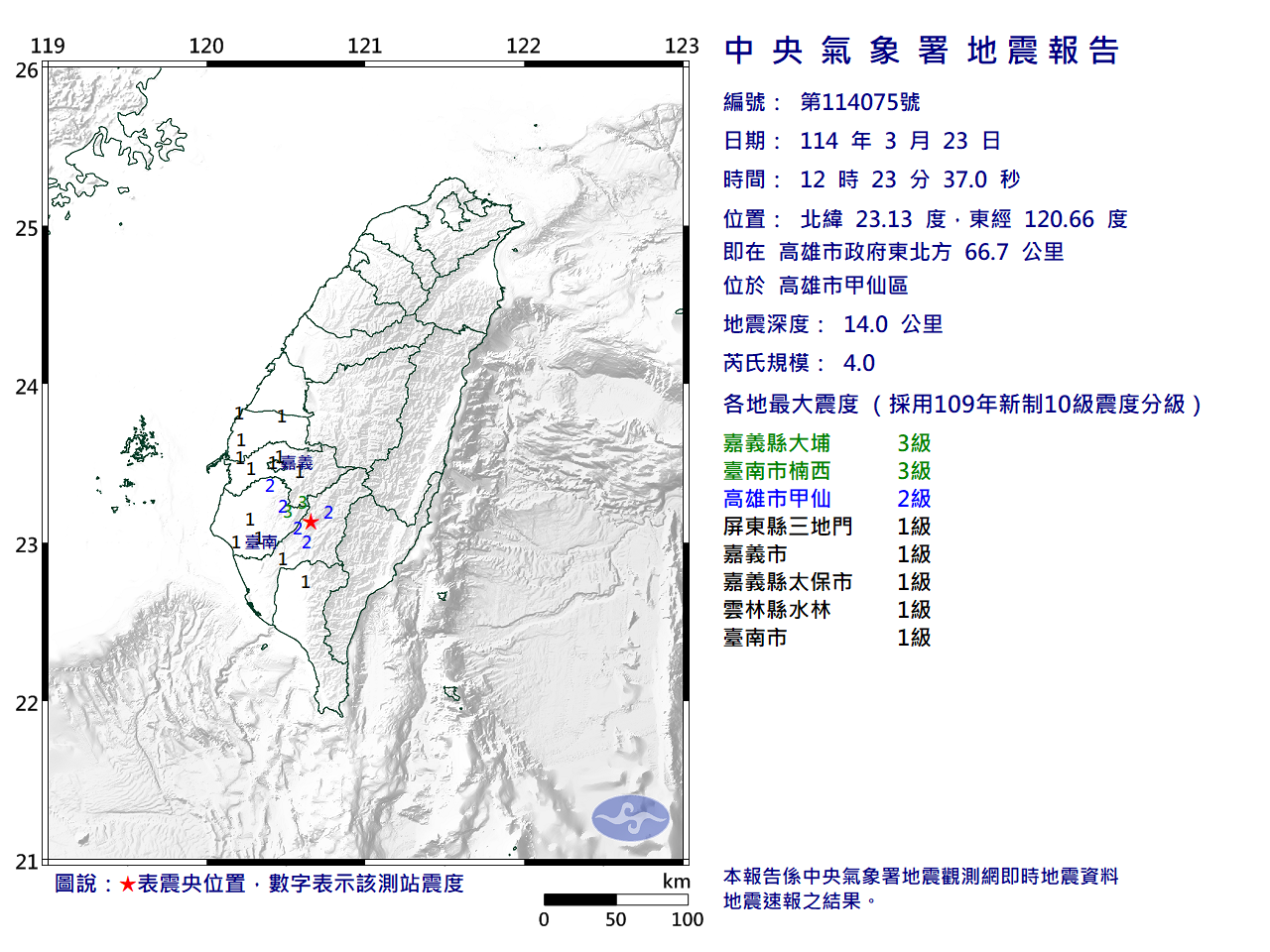 地震-最新地震-即時地震-地震快報-地震速報-高雄地震