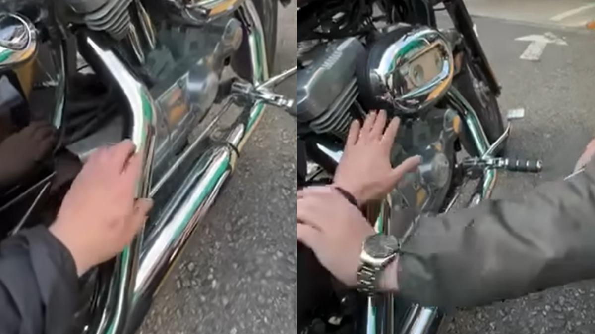 男子驗車被要求徒手摸排氣管20秒。（圖／翻攝自Jazz Louizz臉書）